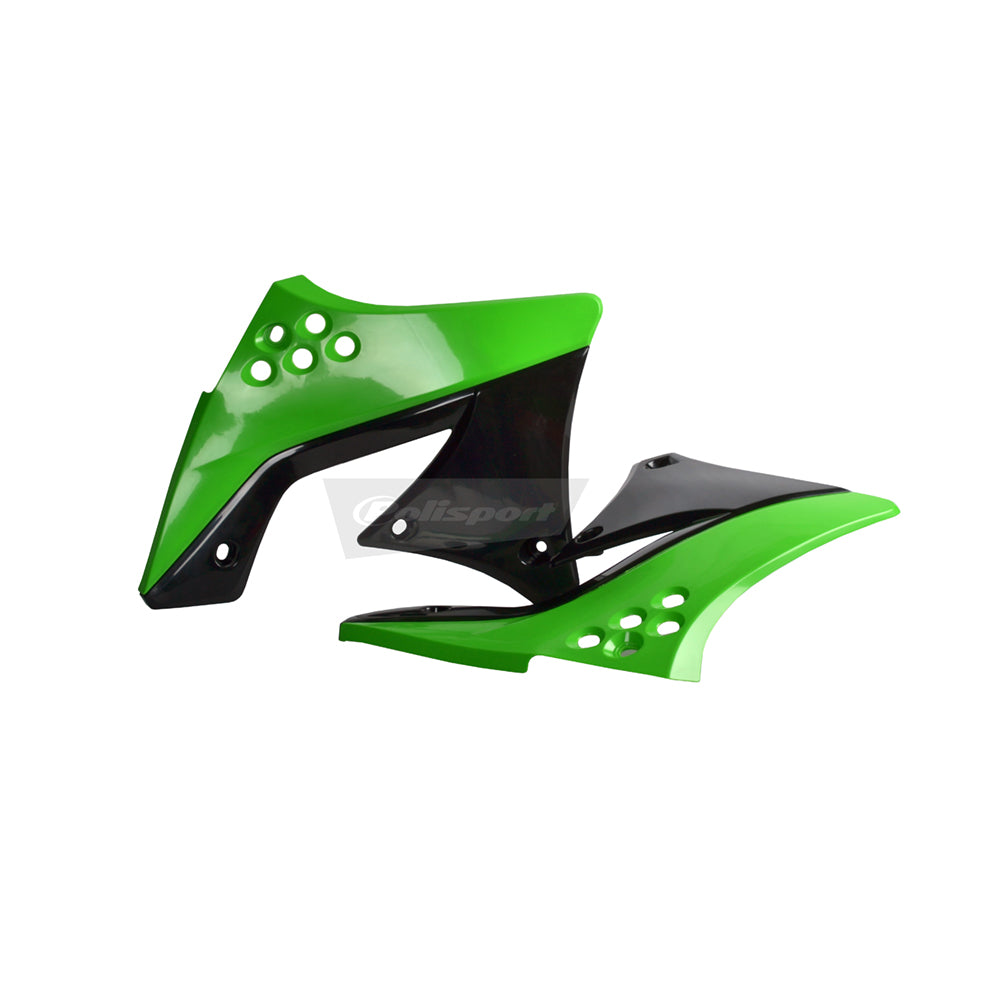 Polisport Rad Radiator Scoops Tank Panels For Kawasaki KX 250F OEM Color Green 05-Black 2009-2012